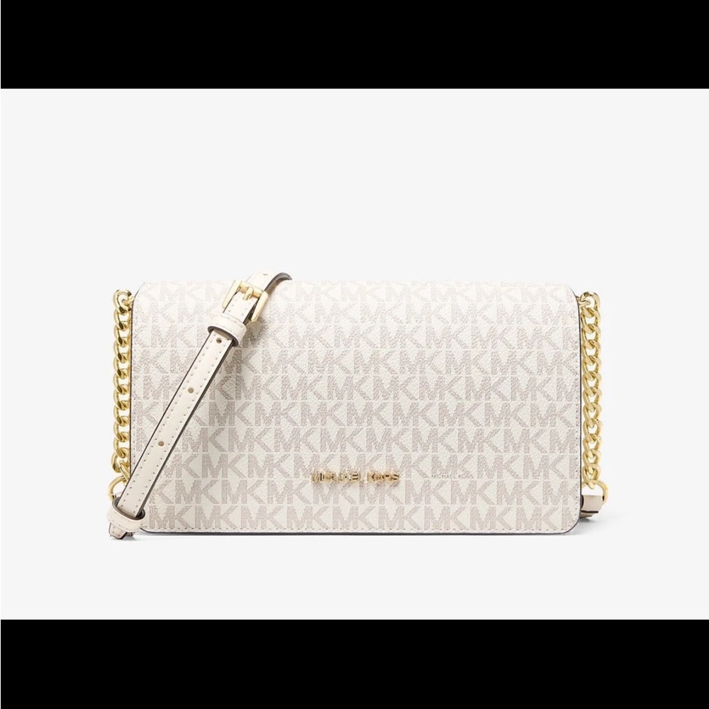 Michael Kors Beige Crossbody Bag with Gold Chain NWT